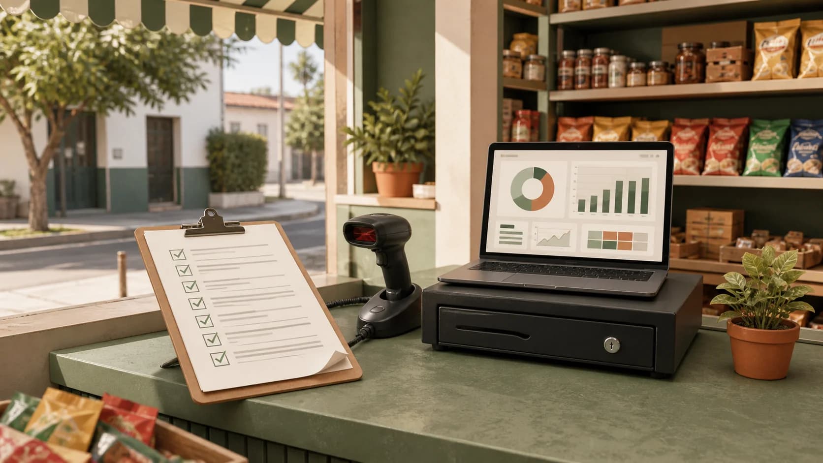 Ilustración: Software POS para almacenes en Argentina: ventas, stock y caja